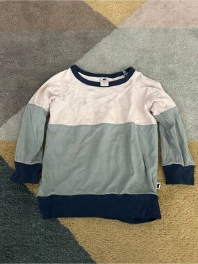 Kids Colorblock Long Sleeve Top in white, light blue and dark blue